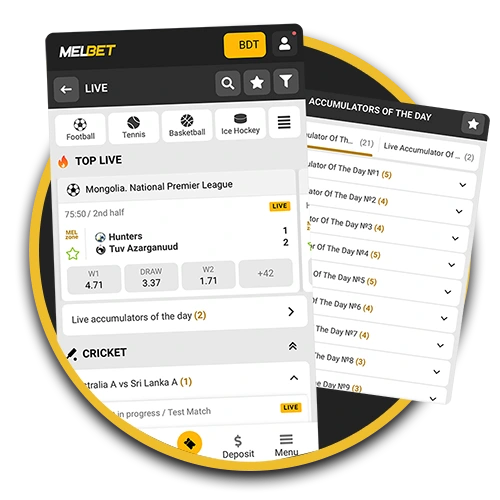 Follow the live matches and don't forget to make your predictions at Melbet betting app.