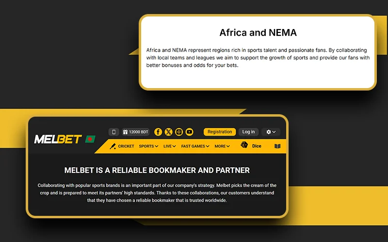 Explore Melbet's partners and register on the official website.